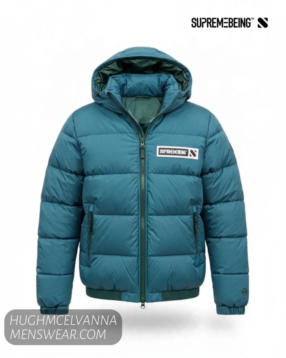 Supremebeing Artura Hooded Puffer Jacket in Azura Teal - Hugh McElvanna Menswear - Casual Jackets