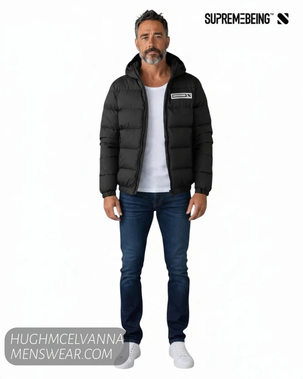 Supremebeing Artura Hooded Puffer Jacket in Black - Hugh McElvanna Menswear - Casual Jackets