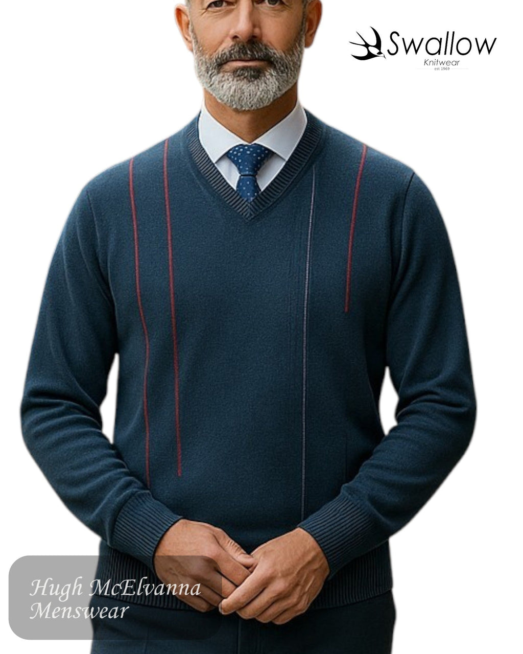 Swallow BIRO V - Neck Sweater - Hugh McElvanna Menswear