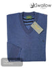 Swallow Blue V-Neck Pullover flat folded - Hugh McElvanna Menswear