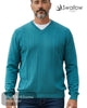 Swallow Design V - Neck Pullover in Teal - Hugh McElvanna Menswear