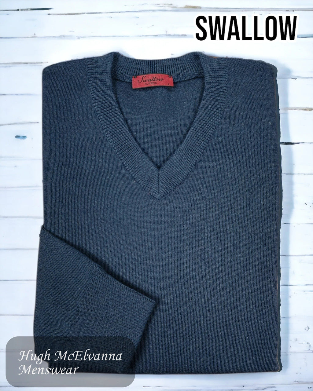 Swallow INK V - Neck Sweater - Hugh McElvanna Menswear