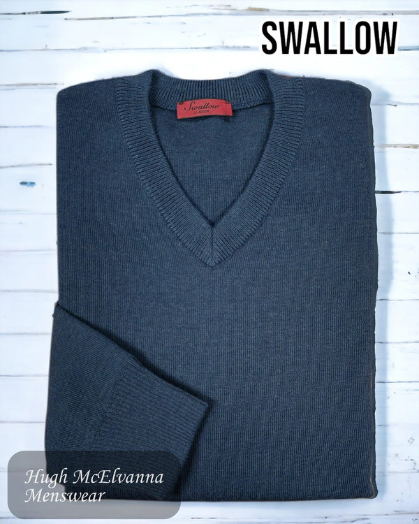 Swallow INK V - Neck Sweater - Hugh McElvanna Menswear