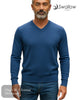 Swallow King Size V - Neck Sweater in Dark Blue - Hugh McElvanna Menswear