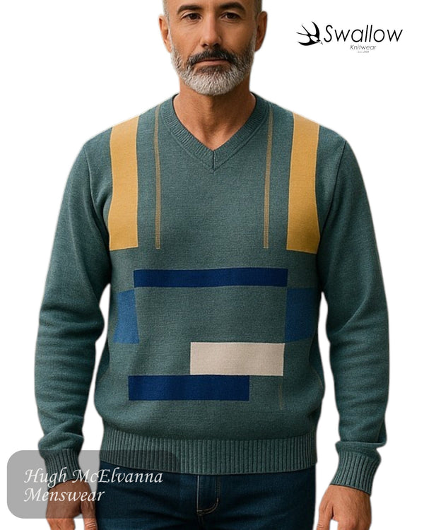 Swallow Knitwear Men’s V - Neck Sweater - Hugh McElvanna Menswear