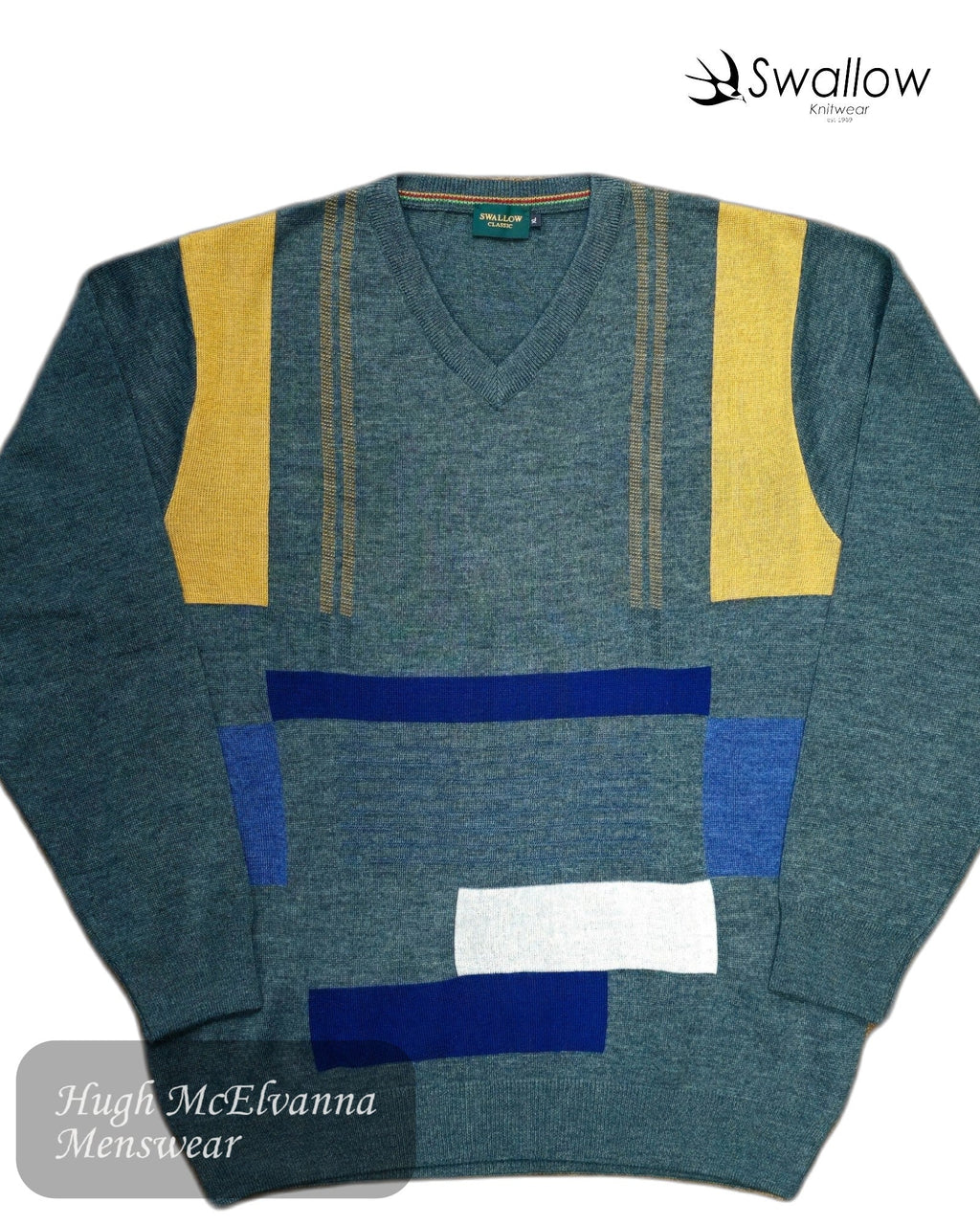 Swallow Knitwear Men’s V - Neck Sweater - Hugh McElvanna Menswear