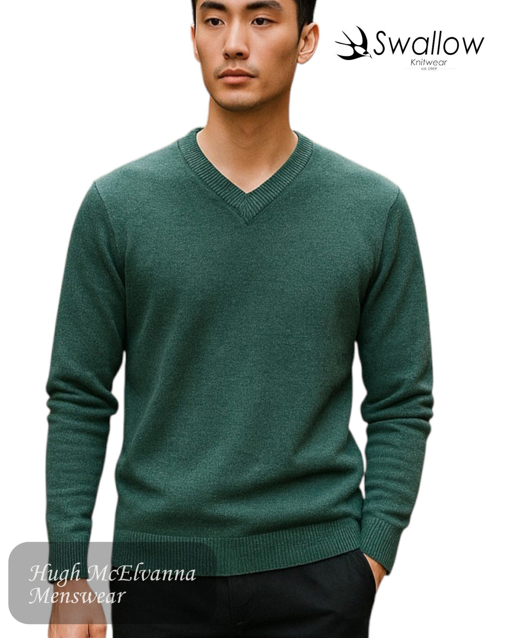 Swallow Men’s Aqua V - Neck Sweater - Hugh McElvanna Menswear