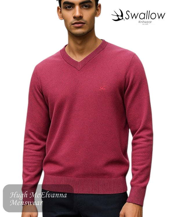 Swallow Mulberry V - Neck Sweater - Hugh McElvanna Menswear
