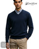 Swallow Knitwear Navy V - Neck Sweater - Hugh McElvanna Menswear