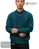 Swallow Petrol V - Neck Sweater with Front Pattern - Hugh McElvanna Menswear