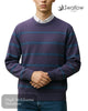 Swallow Purple Stripe Crew Neck Sweater - Hugh McElvanna Menswear
