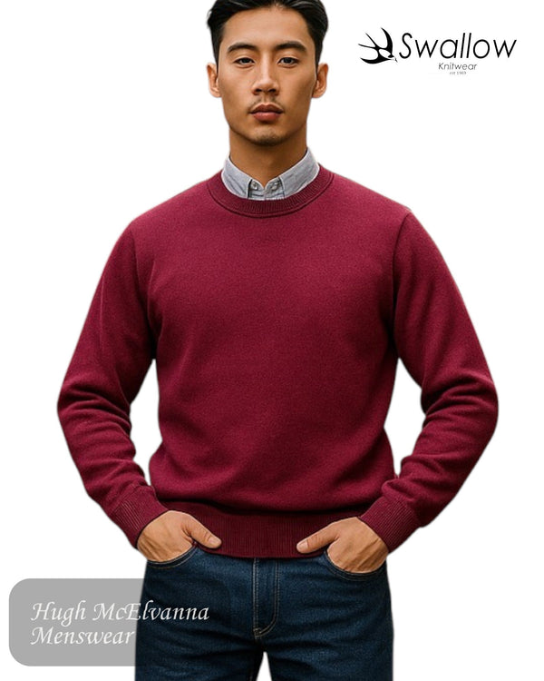 Swallow RHO Plain Crew Neck Sweater - Hugh McElvanna Menswear