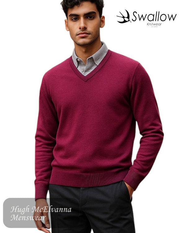 Swallow RHO V - Neck Wool Blend Sweater - Hugh McElvanna Menswear