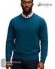Swallow Teal Self Design Crew Neck Sweater - Hugh McElvanna Menswear