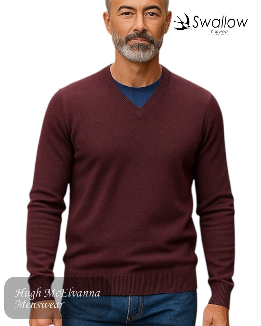 Swallow Tocai Wine V - Neck Sweater - Hugh McElvanna Menswear