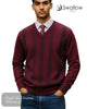 Swallow Wine V - Neck Sweater with Front Design - Hugh McElvanna Menswear