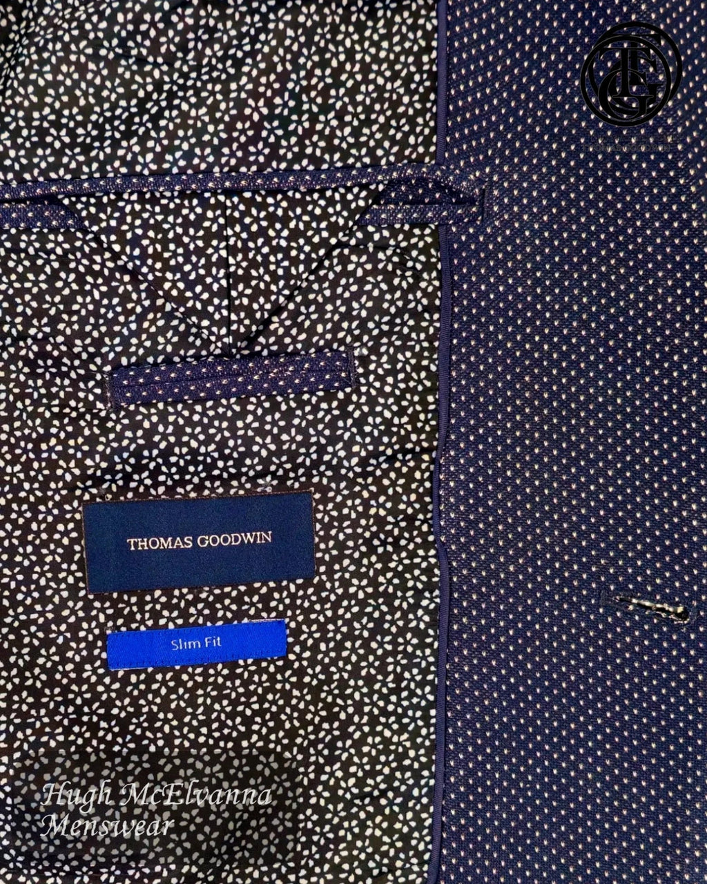 Thomas Goodwin Navy Slim Fit Blazer – 70999 - Hugh McElvanna Menswear