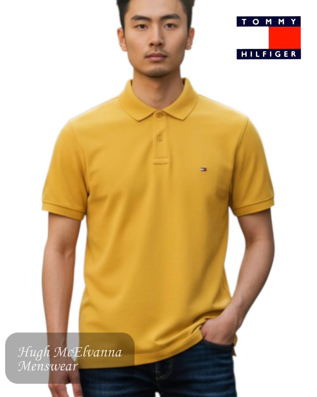 Tommy Hilfiger 1985 Polo Shirt in Morningside Yellow MW0MW17770-ZGX - Hugh McElvanna Menswear