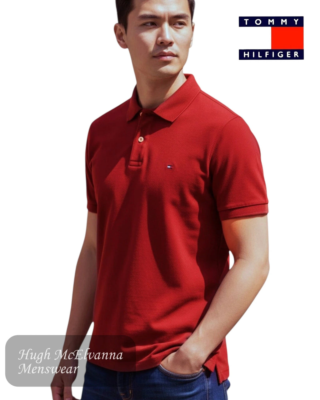 Tommy Hilfiger 1985 Polo Shirt - Regatta Red | MW0MW17770 - XIT - Hugh McElvanna Menswear