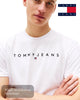 Tommy Jeans White Linear Logo T-Shirt - Hugh McElvanna Menswear