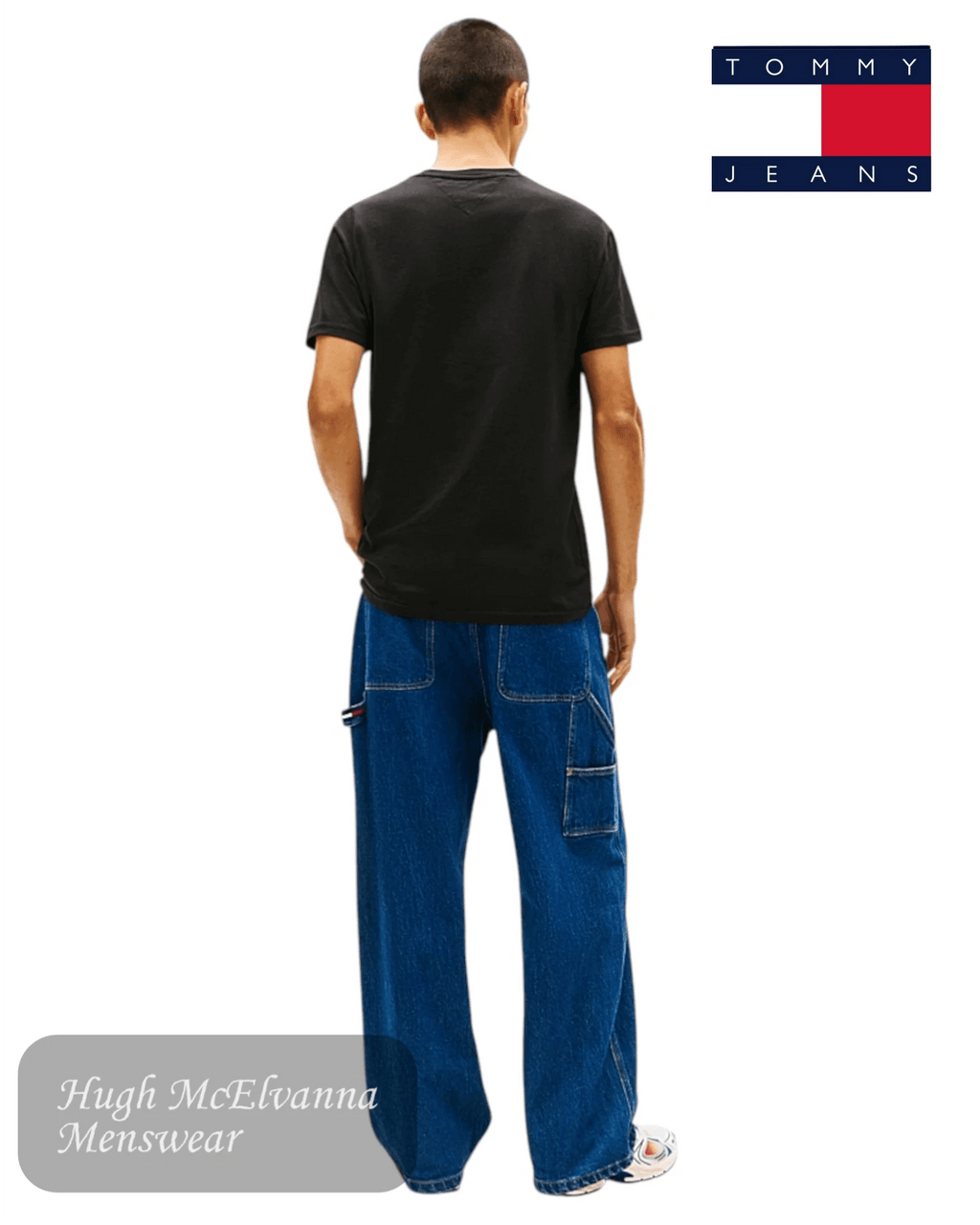 Tommy Jeans Black Linear Logo T-Shirt Back- Hugh McElvanna Menswear