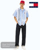 Tommy Jeans Blue Short Sleeve Stripe Shirt | DM0DM22789C3Q - Hugh McElvanna Menswear