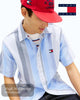 Tommy Jeans Blue Short Sleeve Stripe Shirt | DM0DM22789C3Q - Hugh McElvanna Menswear