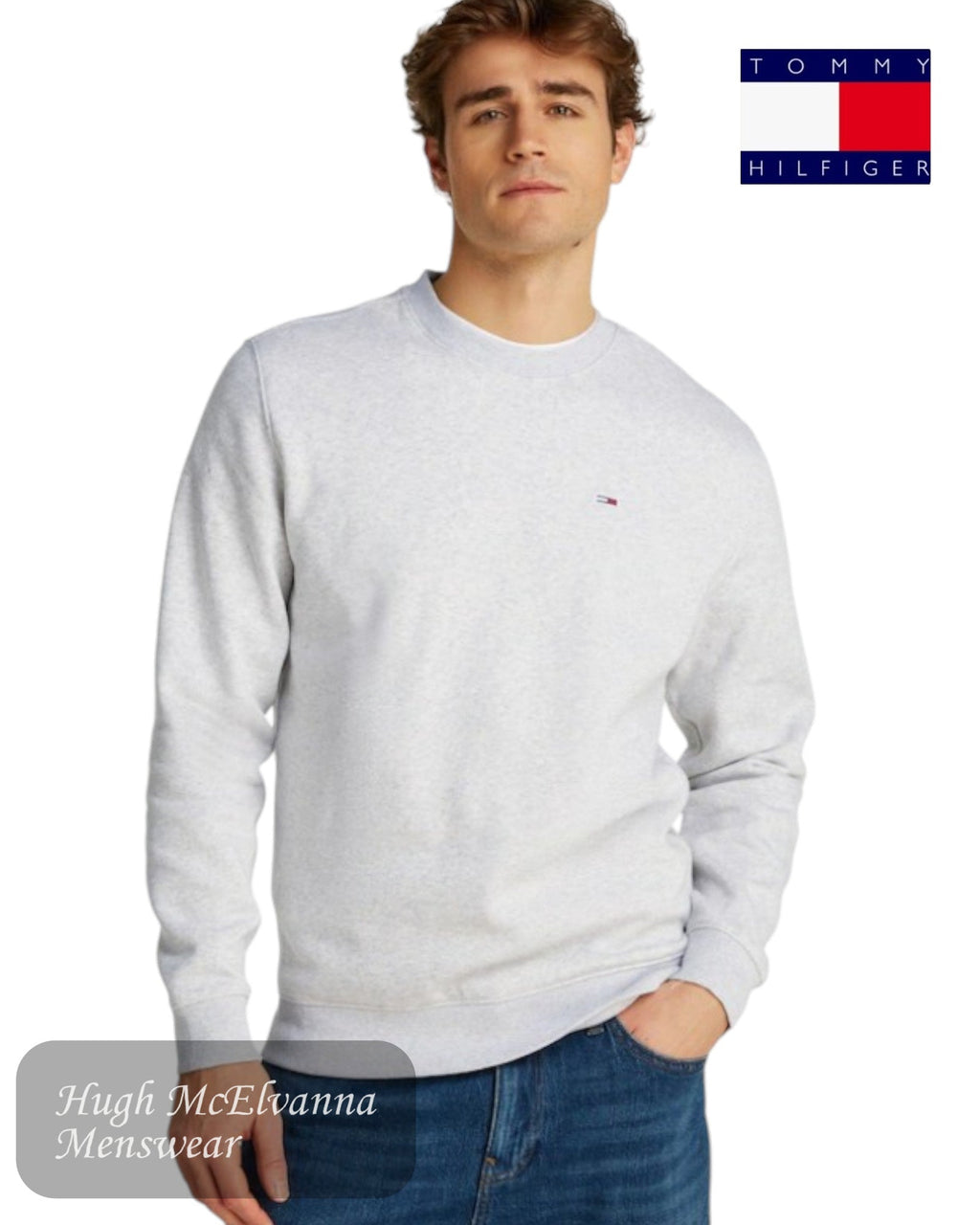 Tommy Jeans Crew Neck Sweatshirt – Heather - Hugh McElvanna Menswear