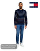 Tommy Jeans Dark Night Navy Crew Neck Slim Stripe Sweater – DM0DM23384C1G - Hugh McElvanna Menswear - Sweaters