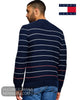 Tommy Jeans Dark Night Navy Crew Neck Slim Stripe Sweater – DM0DM23384C1G - Hugh McElvanna Menswear - Sweaters
