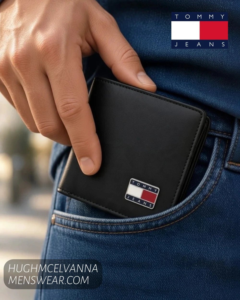 Tommy Jeans Leather Trifold RFID Wallet in Black – AM0AM14629BDS - Hugh McElvanna Menswear - Wallets