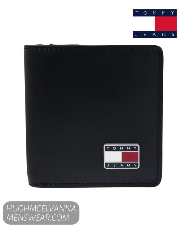 Tommy Jeans Leather Trifold RFID Wallet in Black – AM0AM14629BDS - Hugh McElvanna Menswear - Wallets
