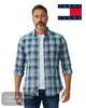 Tommy Jeans Navy Check Shirt DM0DM23527 blue and yellow plaid button-down for men's AW26.