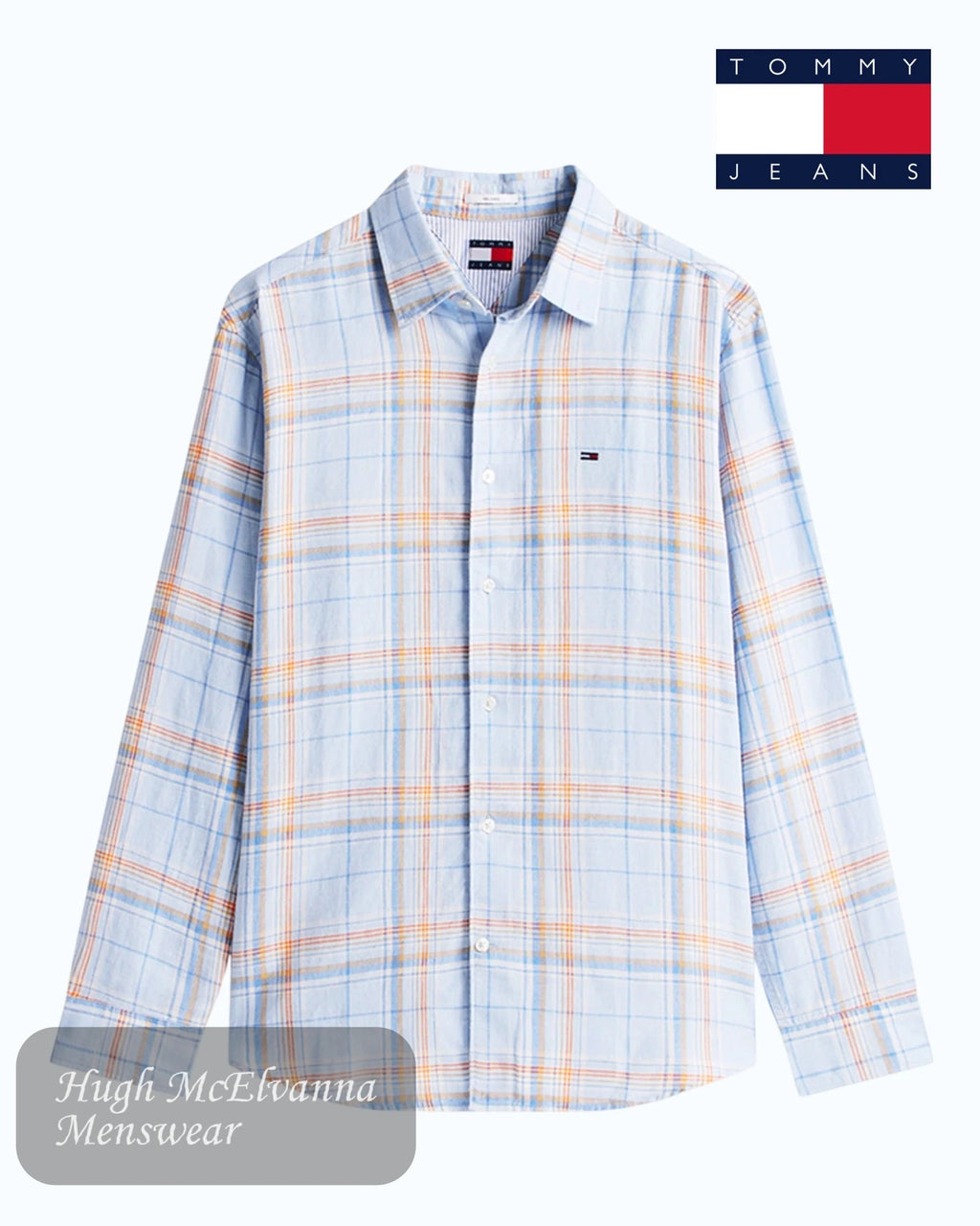 Tommy Jeans Relaxed Fit Linen Checkered Shirt - Hugh McElvanna Menswear