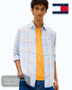 Tommy Jeans Relaxed Fit Linen Checkered Shirt - Hugh McElvanna Menswear
