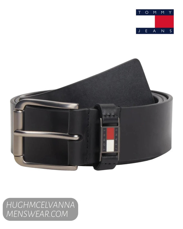 Tommy Jeans ROLLER Belt - Black & Winter Cognac - Hugh McElvanna Menswear - Belt