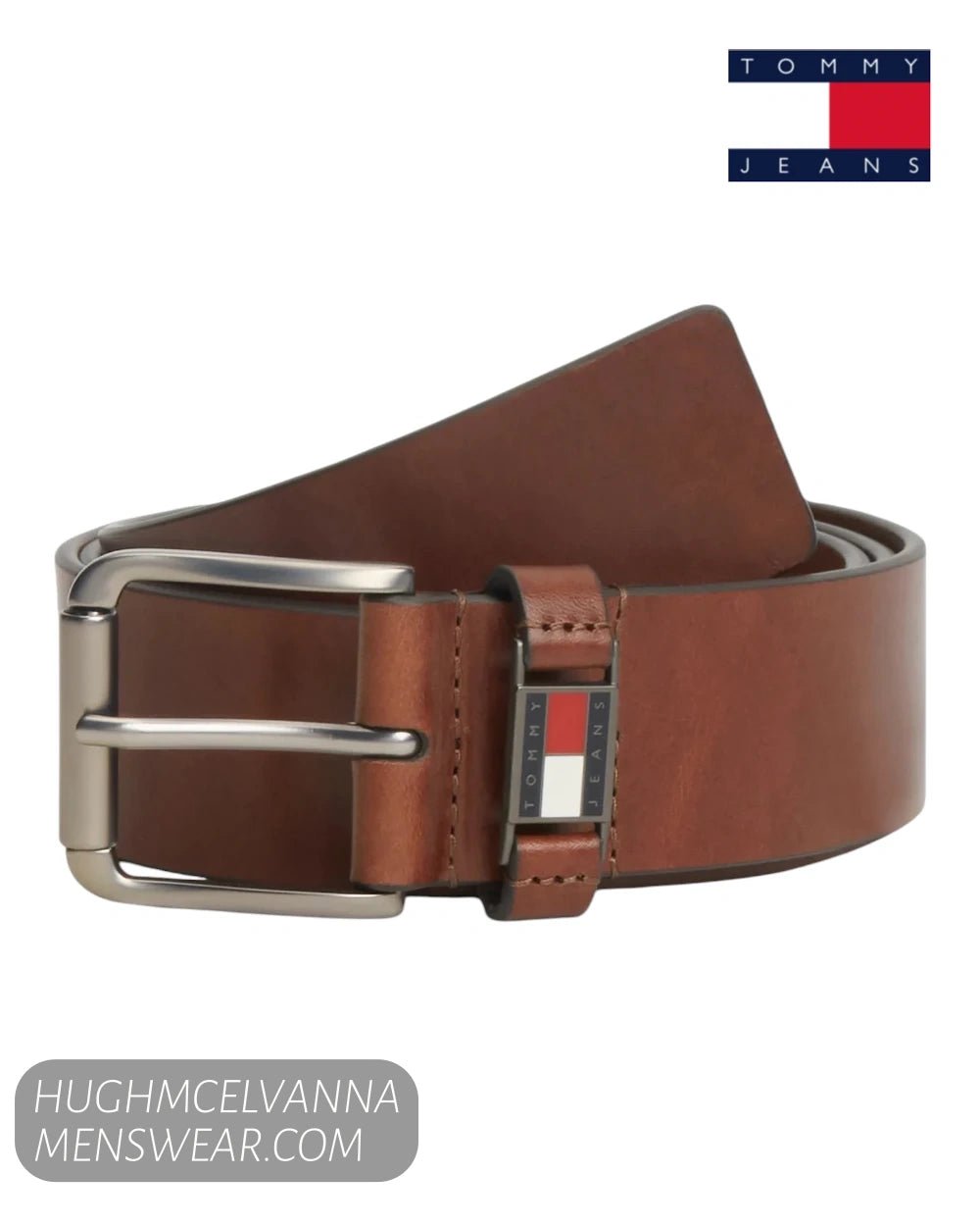 Tommy Jeans ROLLER Belt - Black & Winter Cognac - Hugh McElvanna Menswear - Belt