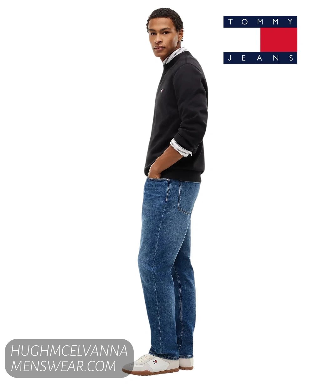 Tommy Jeans Ryan Slim Straight Faded Jean – DM0DM236871BK - Hugh McElvanna Menswear - Jean