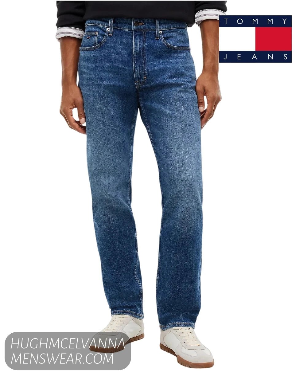 Tommy Jeans Ryan Slim Straight Faded Jean – DM0DM236871BK - Hugh McElvanna Menswear - Jean
