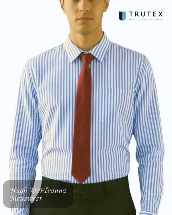 Trutex Boys 6th Year Stripe Shirts Twin Pack front view