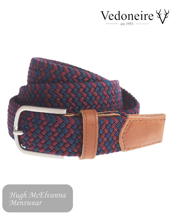 Vedoneire Braided Red Stretch Belt - Hugh McElvanna Menswear