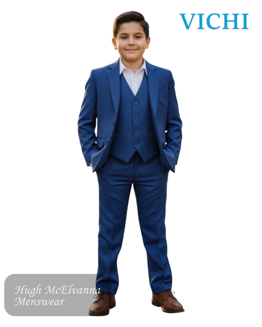 Vichi ANCHOR Boys Blue 3 - Piece Suit - Hugh McElvanna Menswear