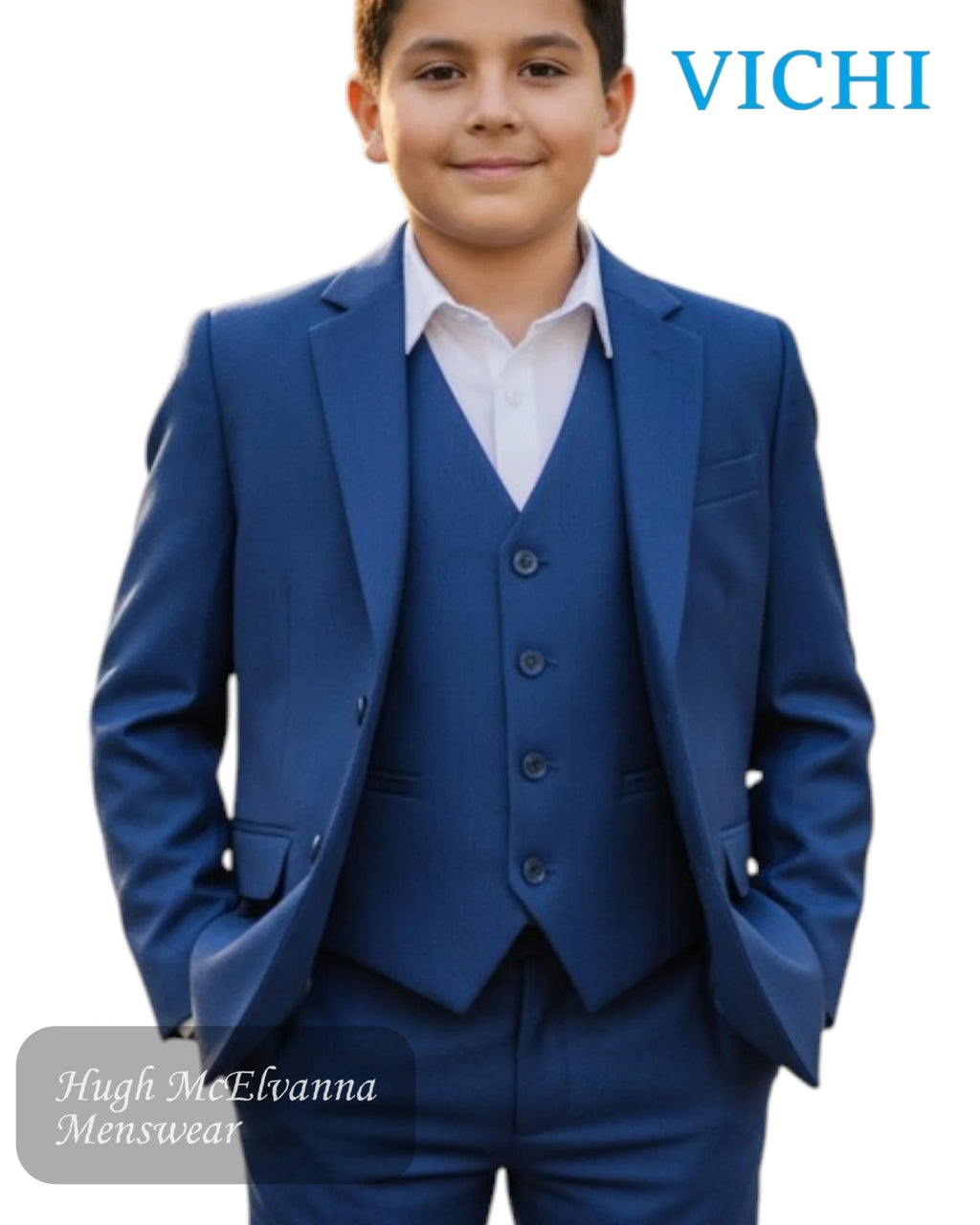 Vichi ANCHOR Boys Blue 3 - Piece Suit - Hugh McElvanna Menswear