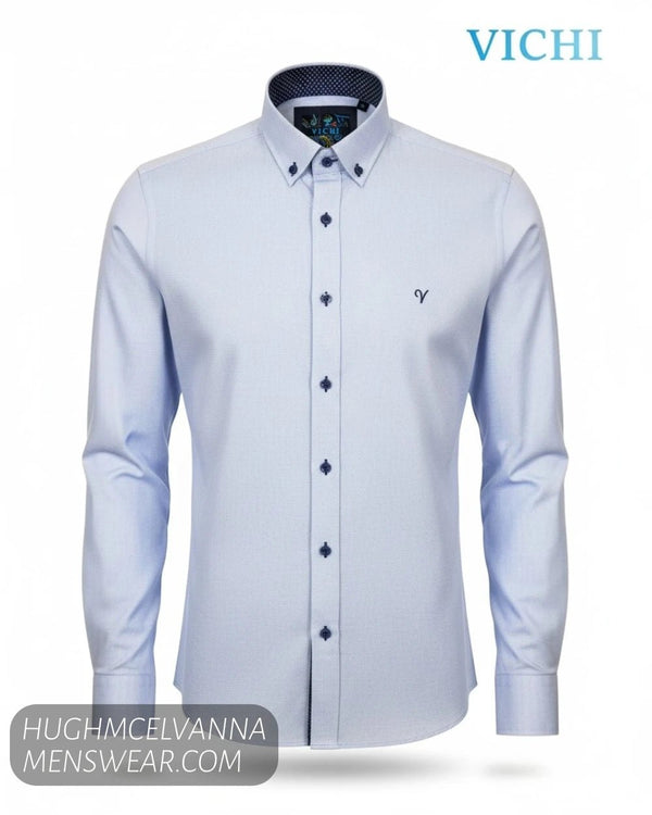 Vichi Blue Long Sleeve Shirt - JAB2465 - Hugh McElvanna Menswear - Shirt