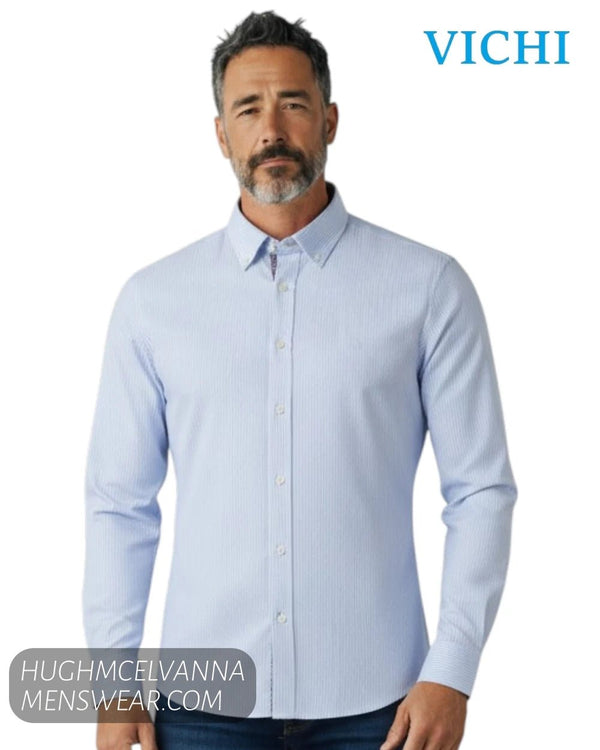 Vichi Cotton Striped Shirt - JAB2504 - Hugh McElvanna Menswear - Shirt
