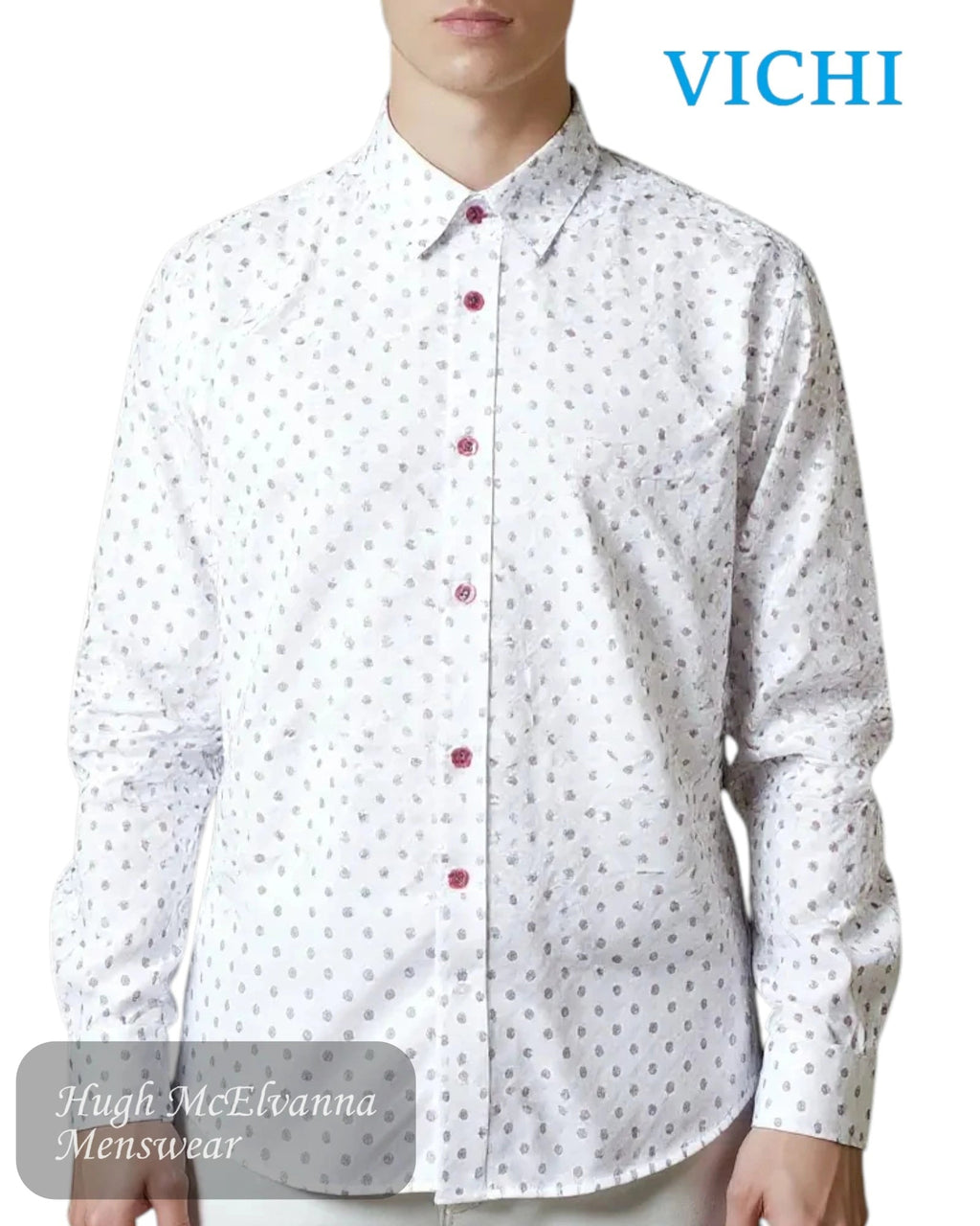 Vichi Design Shirt JIM 2265 White - Hugh McElvanna Menswear