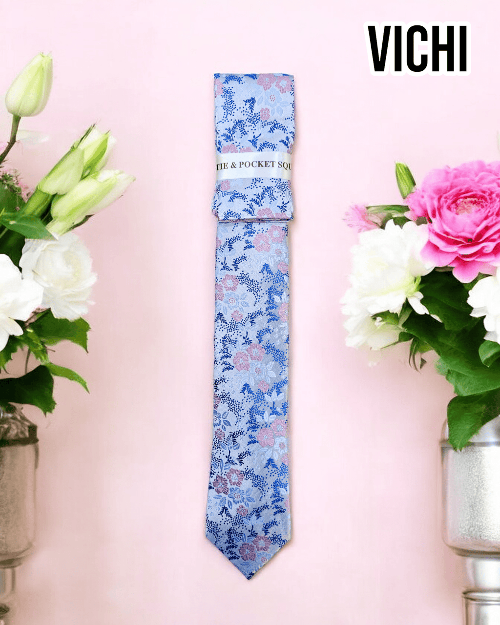 Vichi F87A Blue Necktie - Hugh McElvanna Menswear