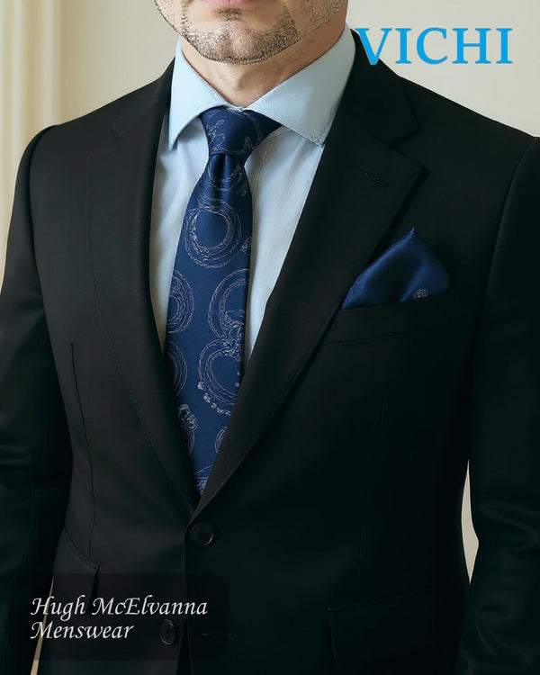 Vichi F90 Paisley Self - Design Necktie & Pocket Square Set - Hugh McElvanna Menswear