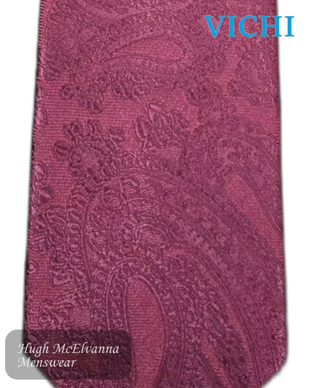 Vichi F90 Paisley Self - Design Necktie & Pocket Square Set - Hugh McElvanna Menswear
