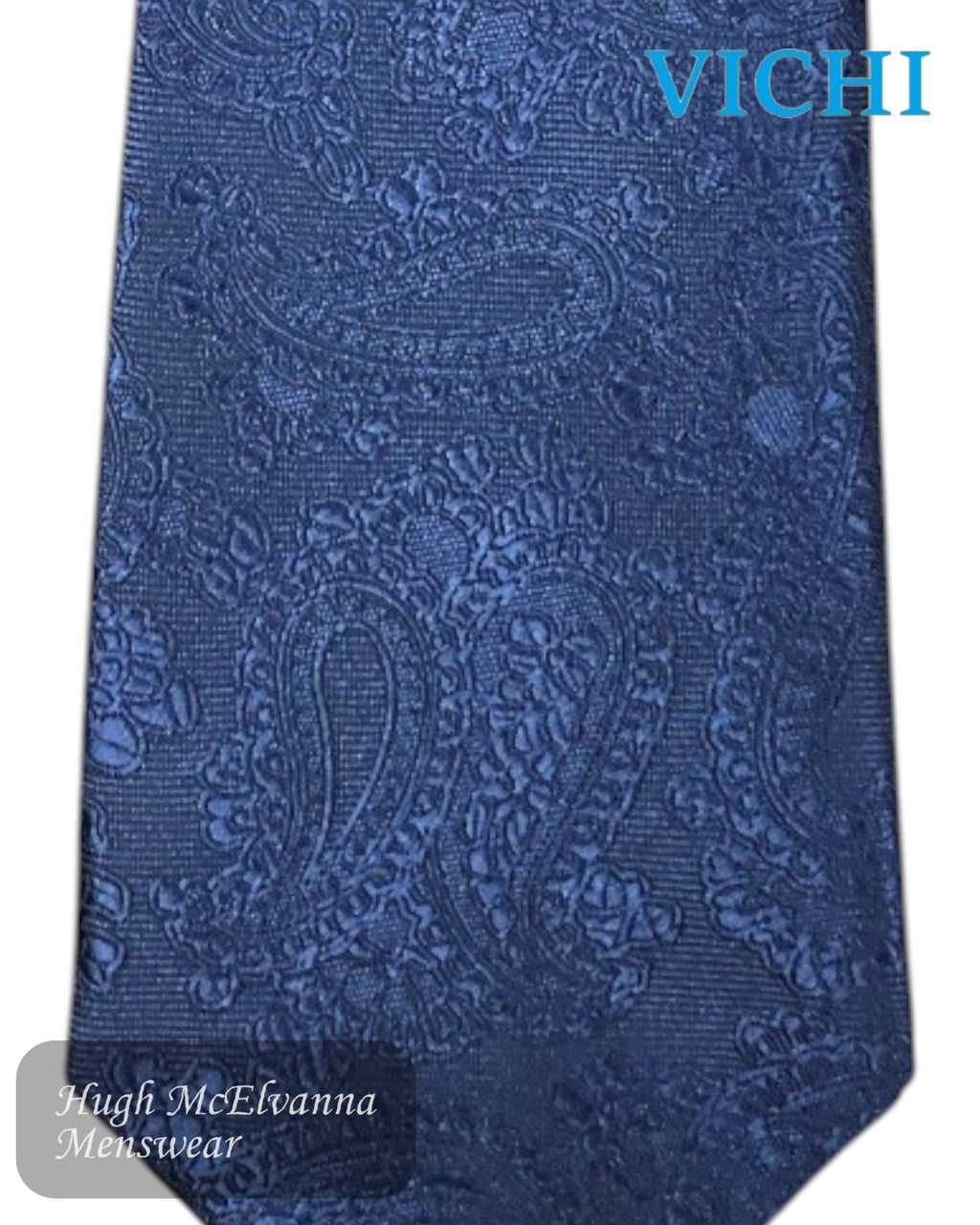 Vichi F90 Paisley Self - Design Necktie & Pocket Square Set - Hugh McElvanna Menswear